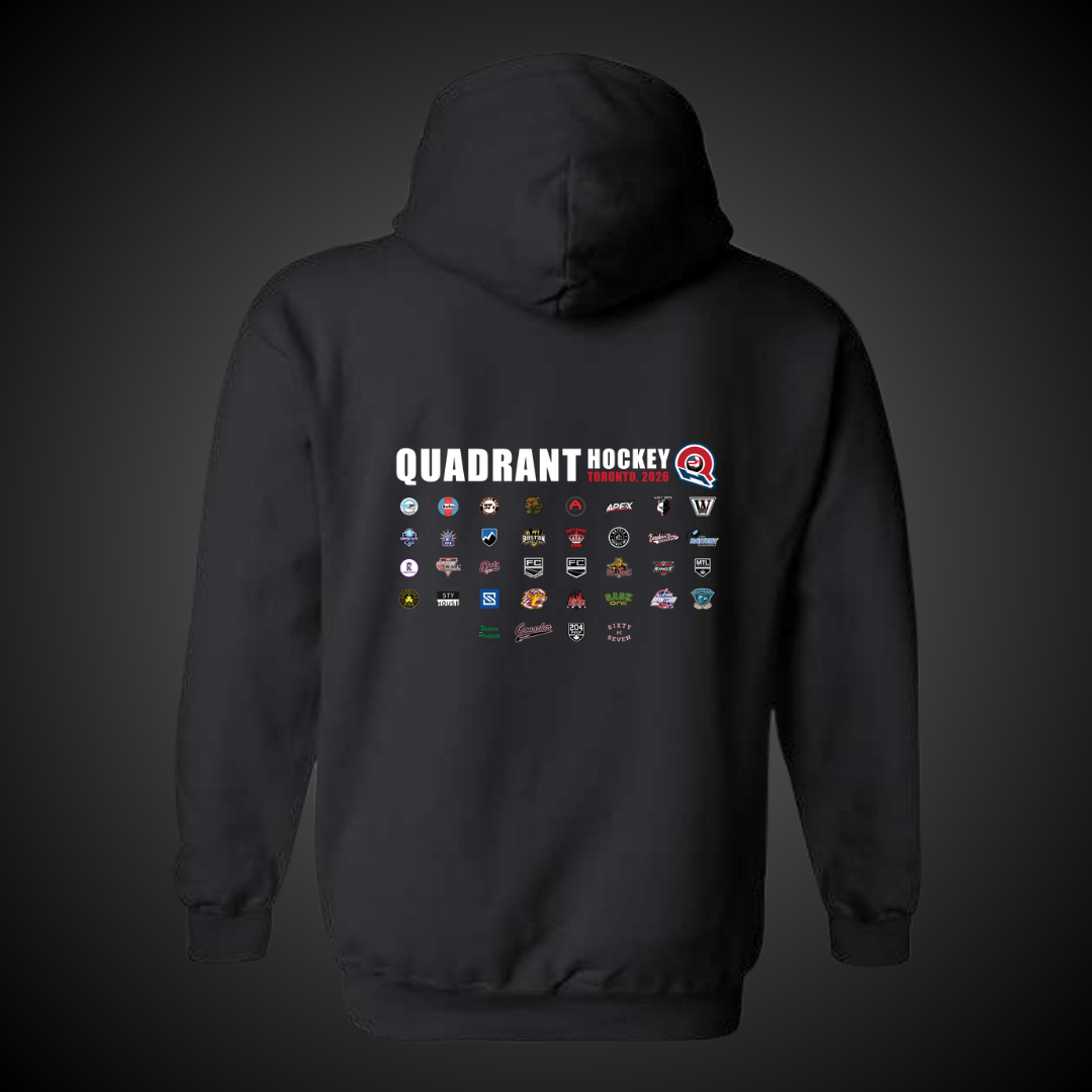 Quadrant Hockey Text Hoodie Team Post-Event Sale