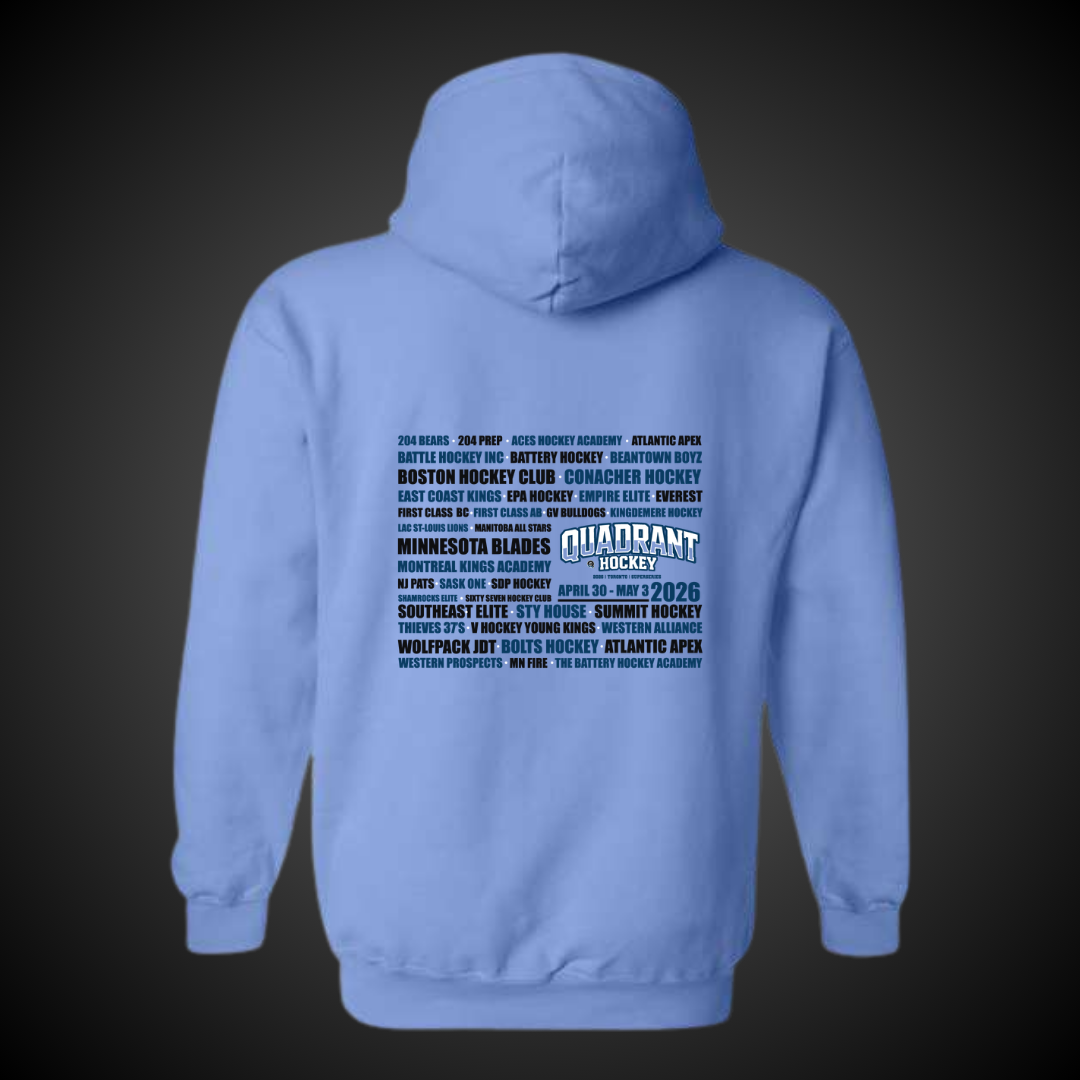 Quadrant Hockey Text Hoodie Team Post-Event Sale
