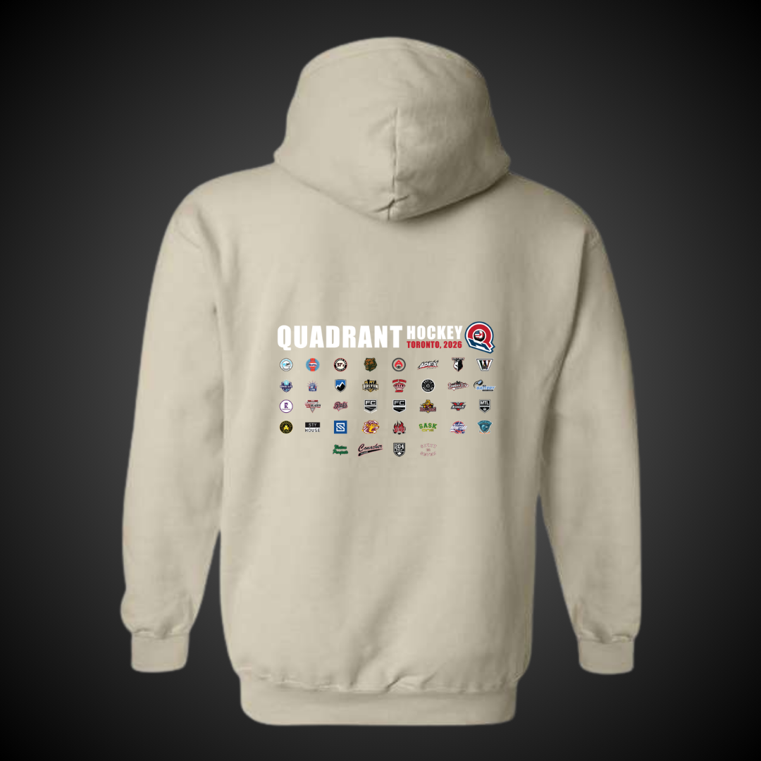Quadrant Hockey Text Hoodie Team Post-Event Sale