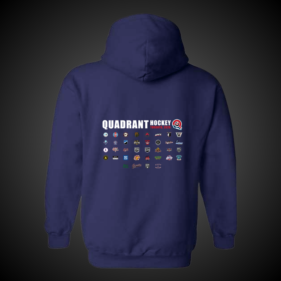 Quadrant Hockey Text Hoodie Team Post-Event Sale