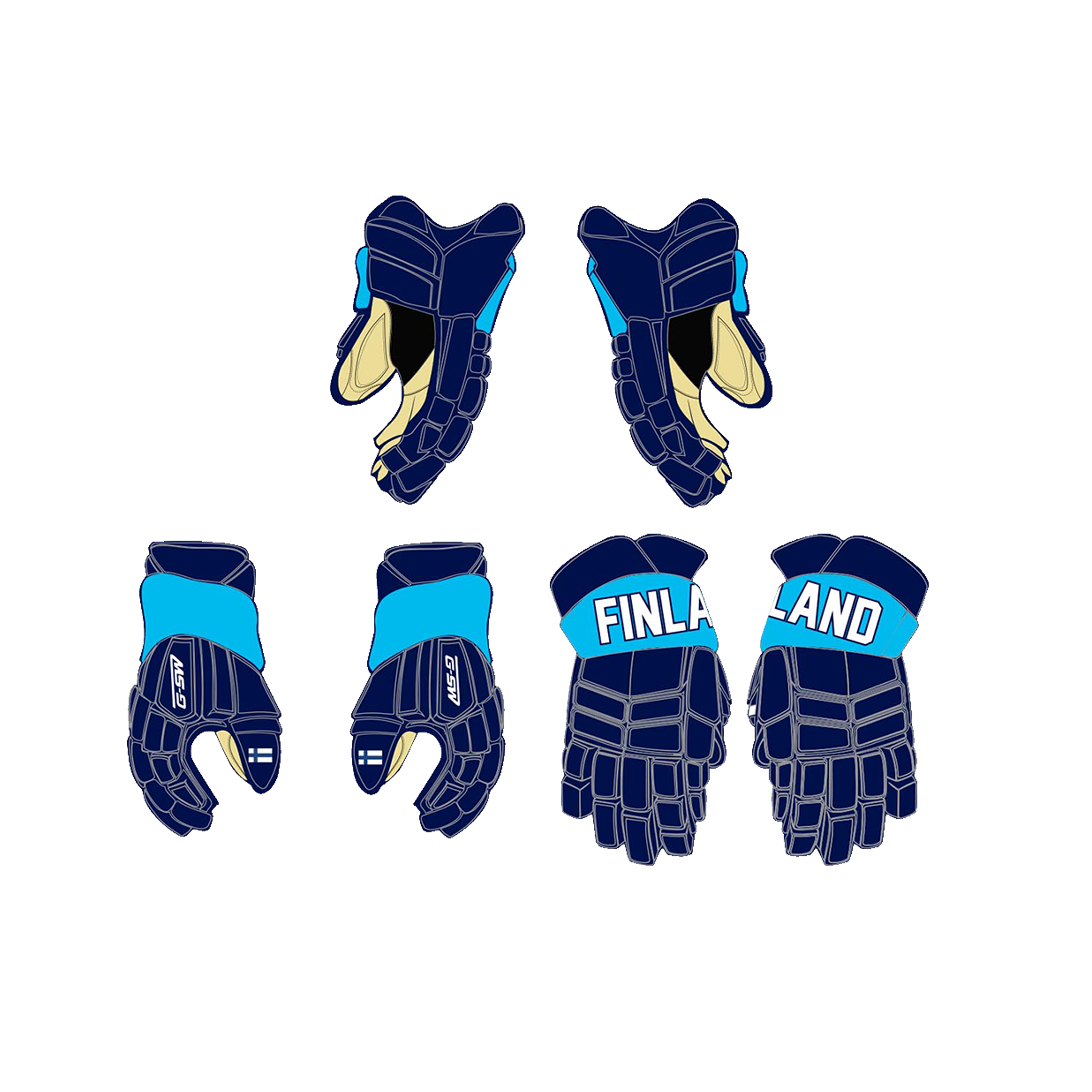 Finland Custom Hockey Gloves