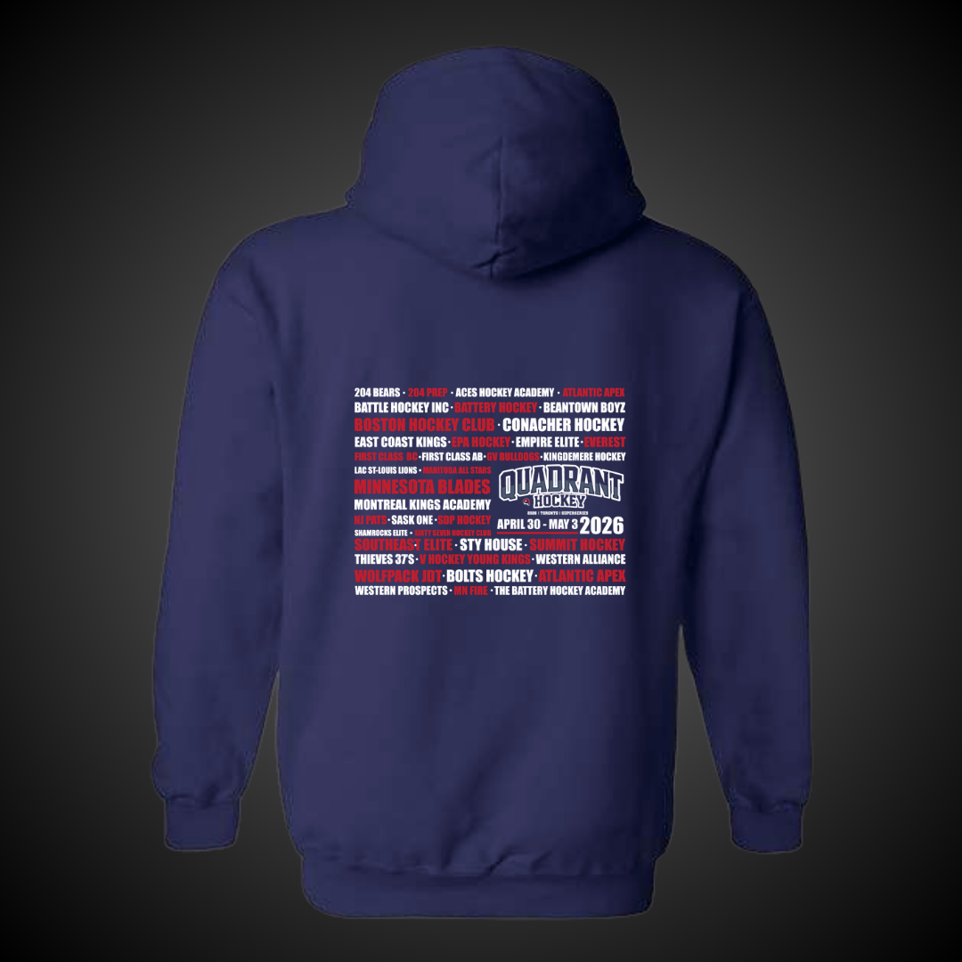 Quadrant Hockey Text Hoodie Team Post-Event Sale