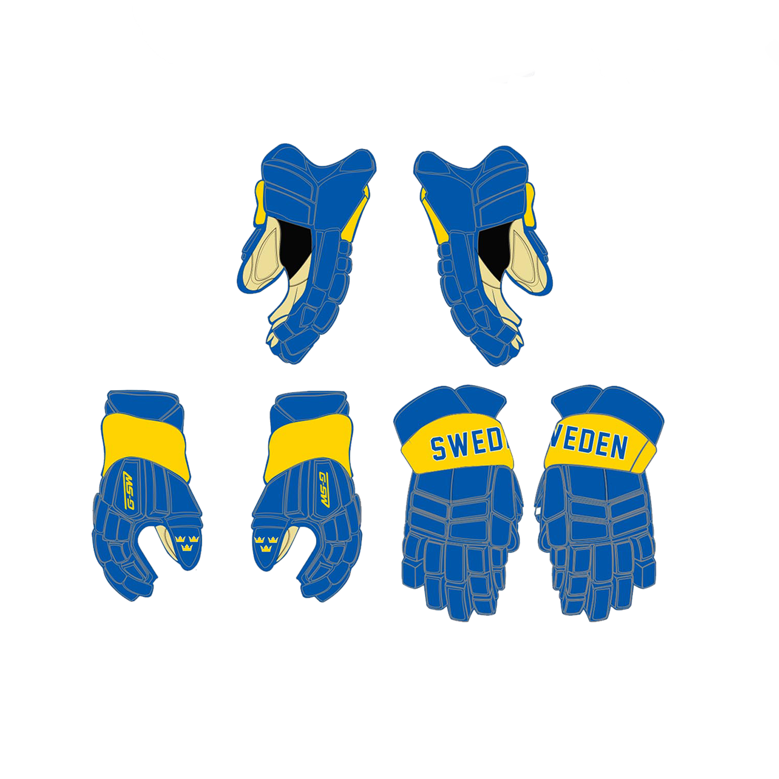 Sweden Custom Hockey Gloves