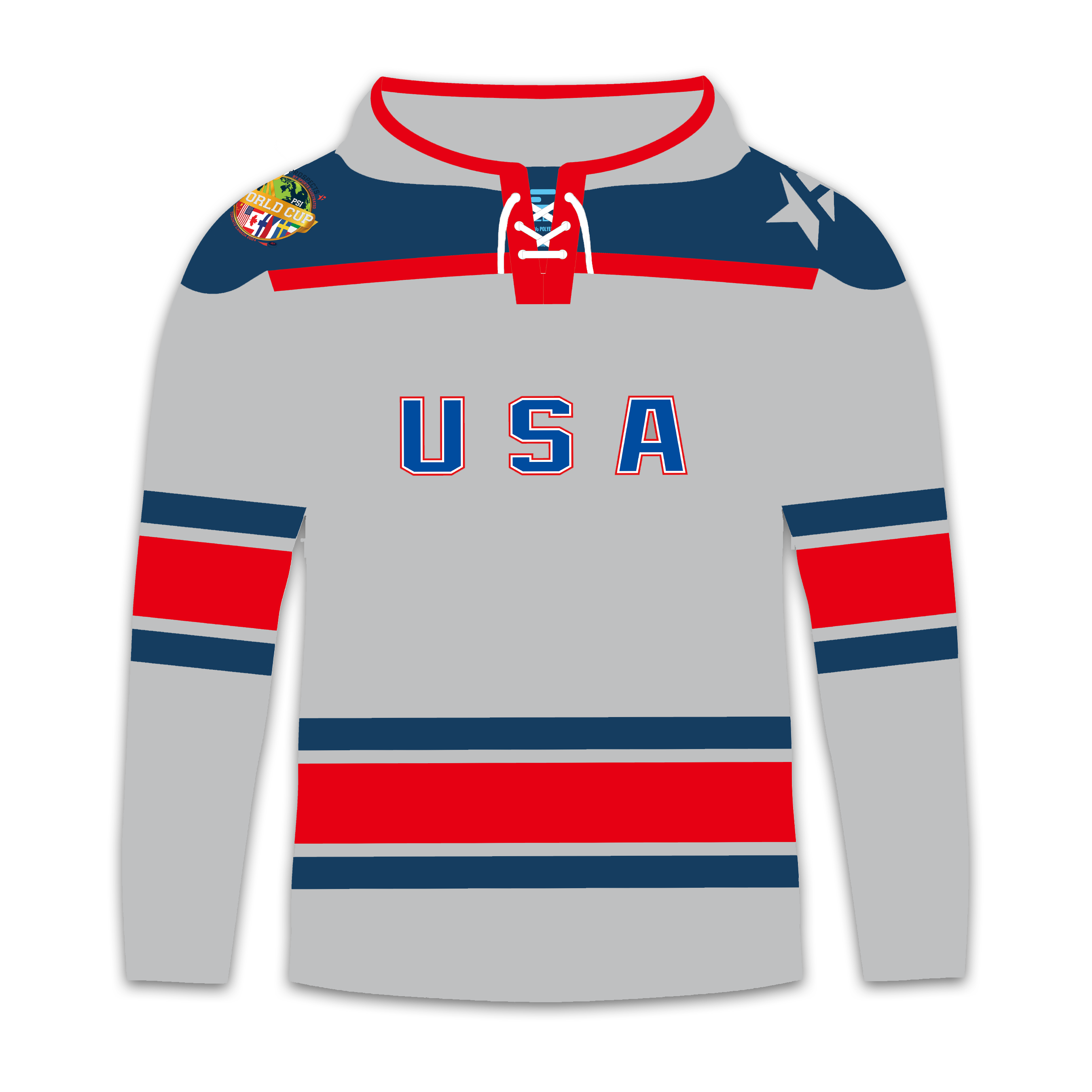 USA Silver World Cup Hockey Hoodie