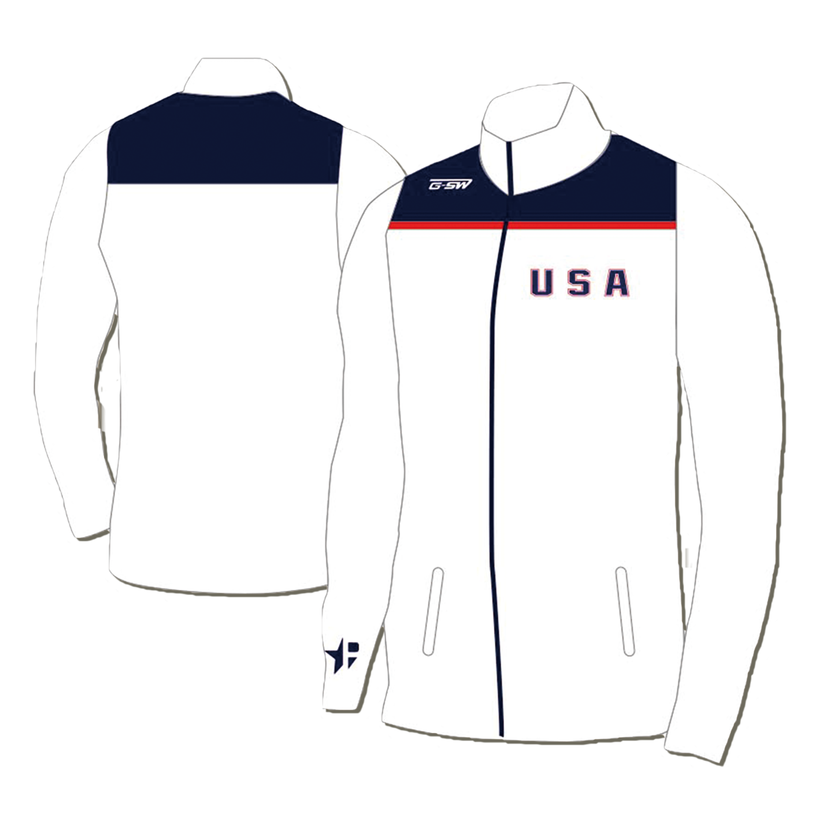 USA valkoinen MM-takki