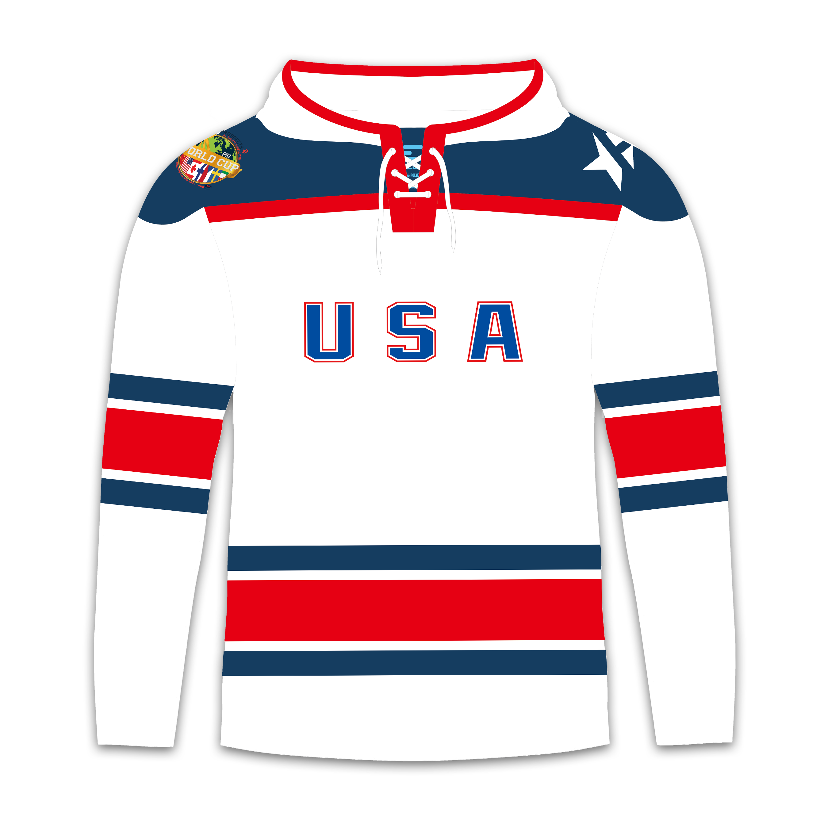 USA valkoinen MM-hockey-huppari